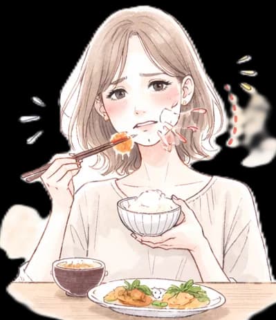片方噛み