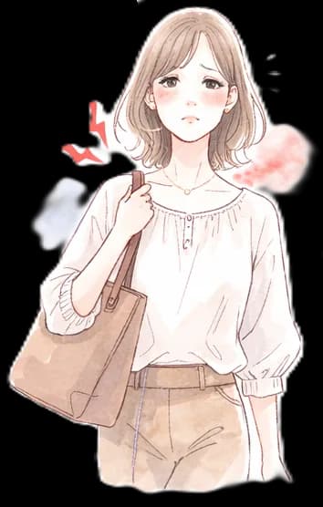 バッグを片方で持つ